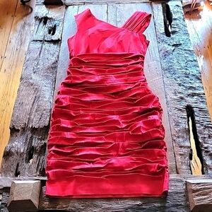 Calvin Kelin rutched dress RED size 6